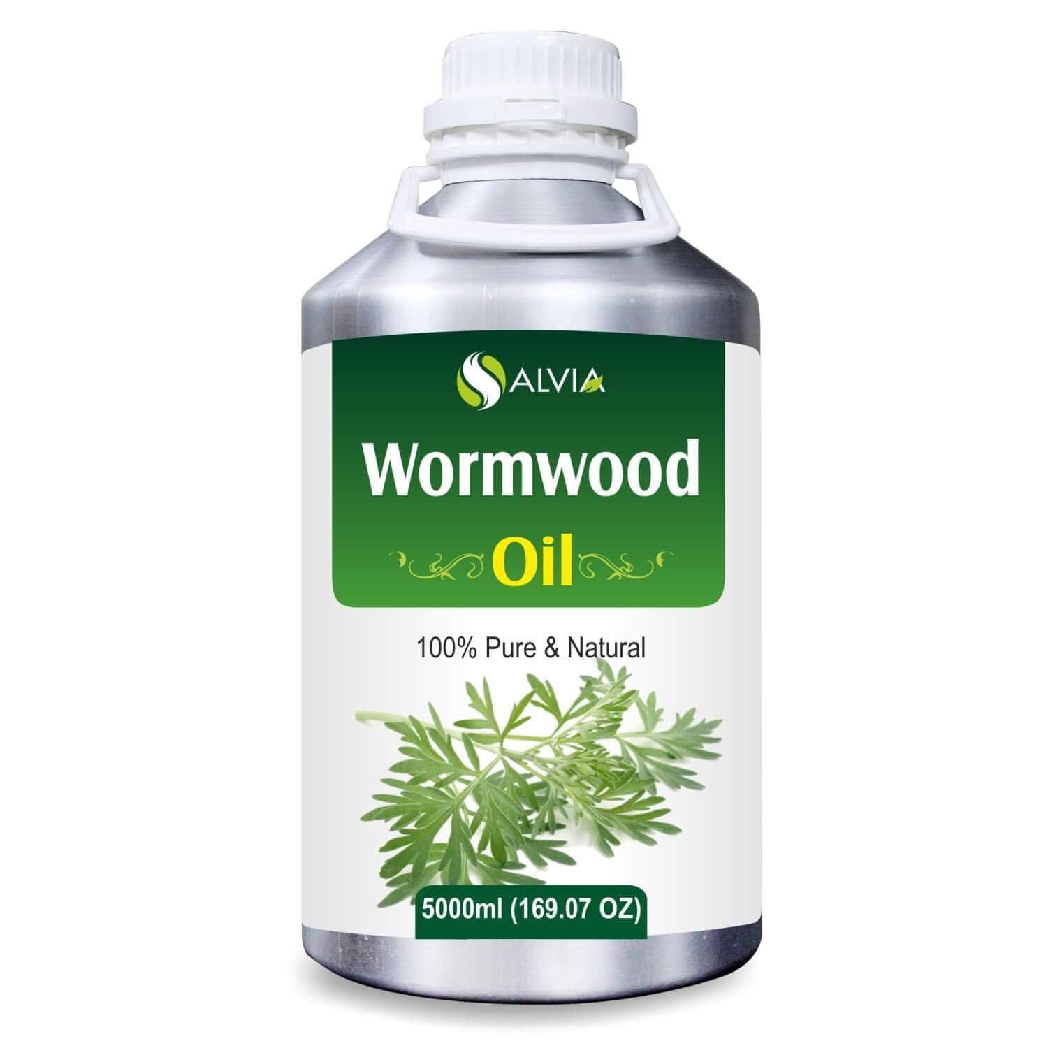 Salvia Natural Essential Oils 5000ml Wormwood Oil (Artemisia Absinthium) 100% Natural Pure Essential Oil Reduces Pain, Heals Wounds & Insect Bites, Soothes Skin Irritation & Itchiness